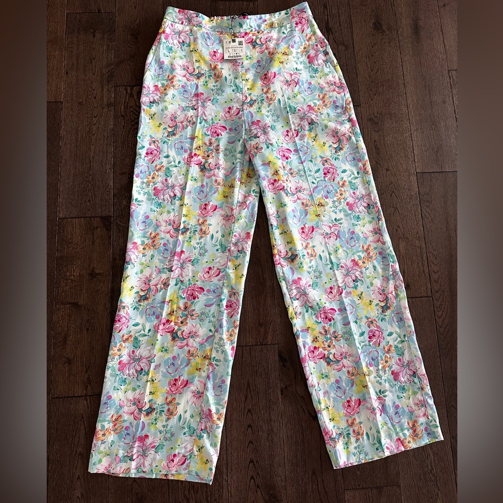 Zara Floral Multicolor Trousers